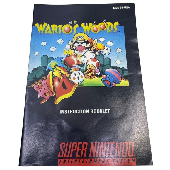 Nintendo Warios Woods Super Nintendo SNES Instruction Booklet Manual SNS-65-USA